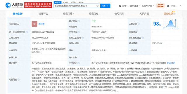 浙江交通集团20亿成立技术研究总院 含智能无人飞行器制造业务(图1)