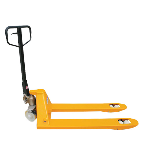 海翔机械取得多功能货叉可调型液压托盘搬运车专利可增大货叉的承载面积(图1)